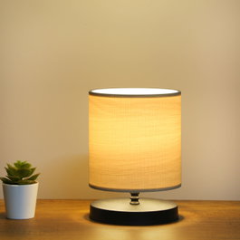 Opviq Lámpara de mesa beige y negro